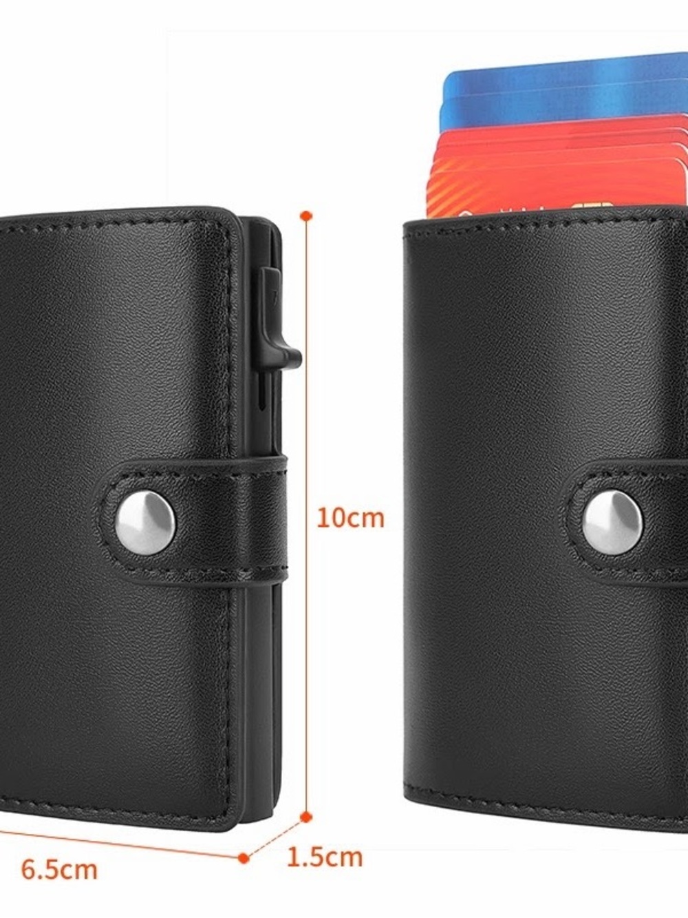 Brand new genuine leather Black RFID Blocking Leather Card Wallet Case